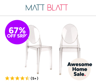Set of 2 Matt Blatt Philippe Starck Victoria Ghost Chairs Replica Product Image