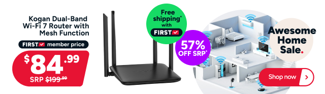 Kogan Dual-Band Wi-Fi 7 Router with Mesh Function