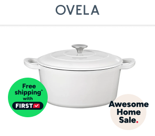 Ovela 5.6L Cast Iron Round Casserole (White) Product Image