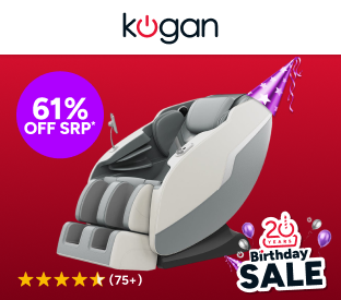 Kogan TheraSoothe Zero-Gravity Massage Recliner Chair (Grey) Product Image