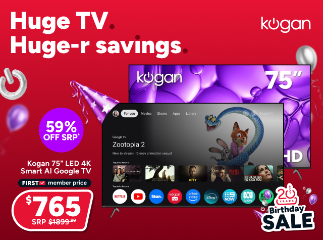 Kogan 75" LED 4K Smart AI Google TV