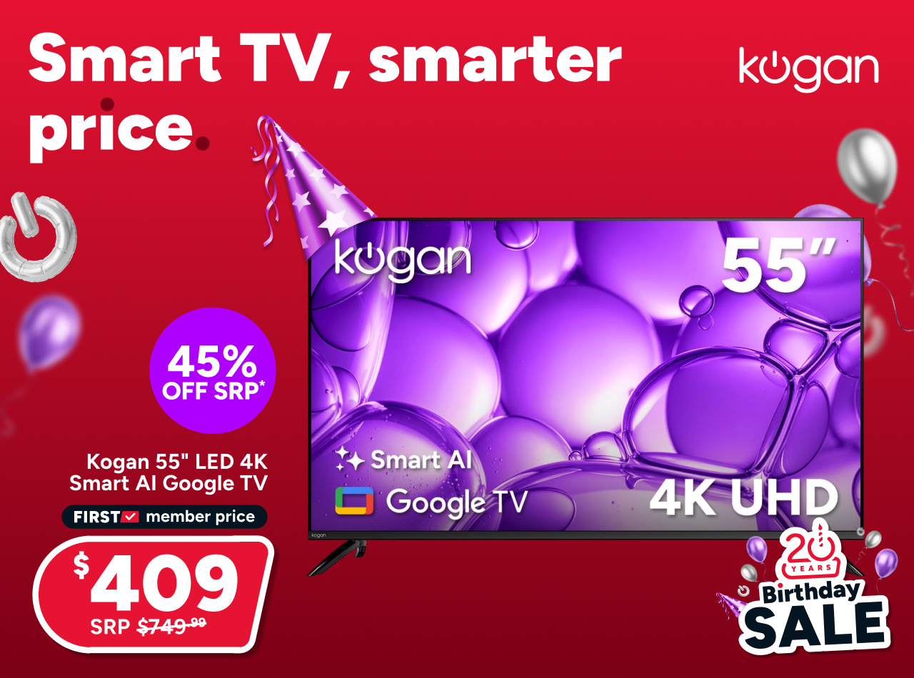 Kogan 55" LED 4K Smart AI Google TV
