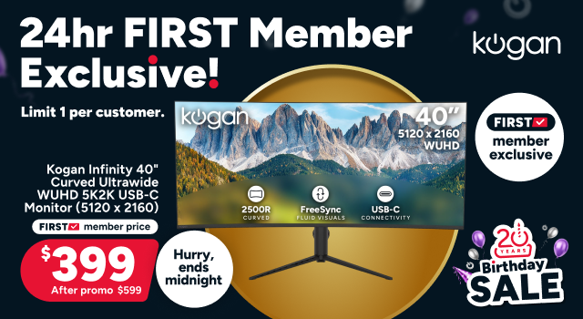 Kogan Infinity 40 Inch Curved Ultrawide WUHD 5K2K Freesync USB-C Monitor (5120 x 2160)