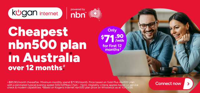 Kogan Internet - nbn500 for $71.90/month for the first 12 months +