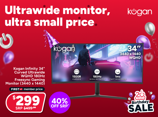 Kogan Infinity 34" Curved Ultrawide WQHD 180Hz Freesync Gaming Monitor (3440 x 1440)