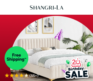 Shangri-La Victoria Bed Frame (Oatmeal, Double) Product Image