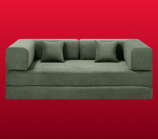 Ovela Mia 3 Seater Corduroy Compressed Sofa Bed (Green) Product Image