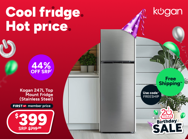 Kogan 247L Top Mount Fridge (Stainless Steel)