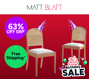 Set of 2 Matt Blatt Louie Rattan and Beech Wood Dining Chairs Product Image