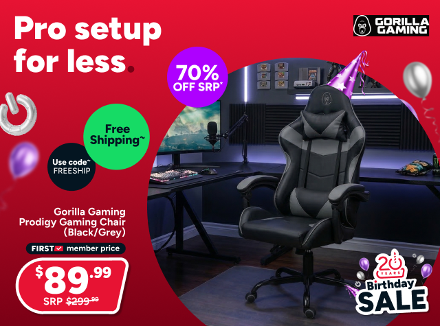 Gorilla Gaming Prodigy Gaming Chair (Black/Grey)