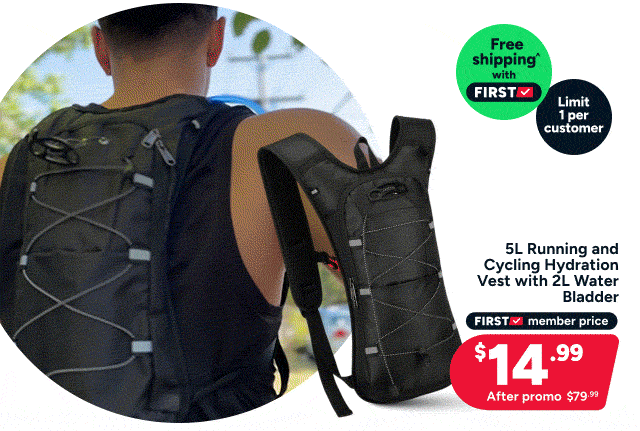 5L Running and Cycling Hydration Vest with 2L Water Bladder
