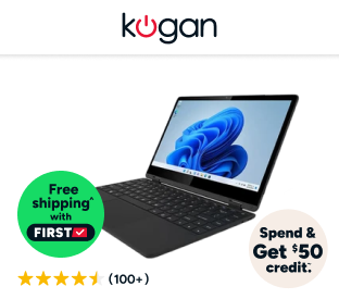 Kogan Atlas K700 13.3" 2-in-1 USB-C Touchscreen Laptop with Windows 11 Pro (128GB) Product Image
