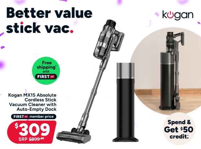 Kogan MX15 Absolute Cordless Stick Vacuum Cleaner with Auto-Empty Dock