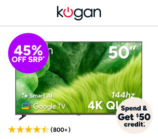 Kogan 50" QLED 4K 144Hz Smart AI Google TV Product Image