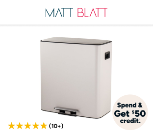 Matt Blatt 56L Dual Compartment Pedal Rubbish Bin (Grey) Product Image