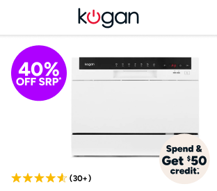 Kogan Benchtop Dishwasher (6 Place, White) Product Image