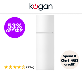 Kogan 197L Top Mount Fridge (White) Product Image