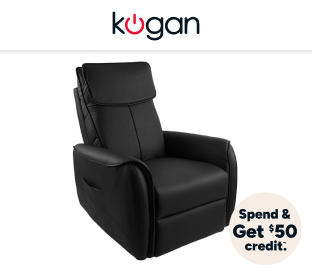 Kogan Heated Lift & Recline Massage Armchair (Black) Product Image