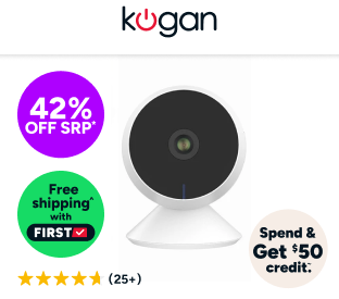 Kogan SmarterHome™ 3MP Indoor Security Camera with USB-C Product Image