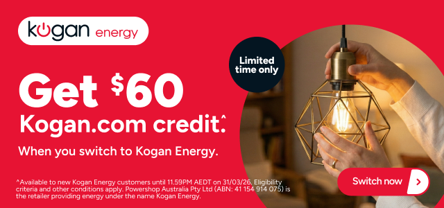Kogan Energy - Get $60 Kogan.com credit when you switch ^