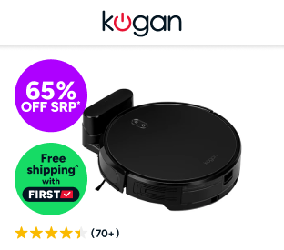 Kogan SmarterHome™ LX14 Laser Robot Vacuum Cleaner and Mop (Black) Product Image