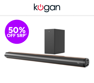 Kogan 3.1 Channel 230W Dolby Soundbar with Wireless Subwoofer (Wood-Grain Finish) Product Image