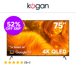 Kogan 75" QLED 4K Smart AI Google TV Product Image