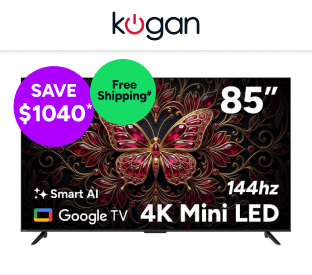 Kogan 85" Mini-LED QLED 4K 144Hz Smart AI Google TV Product Image
