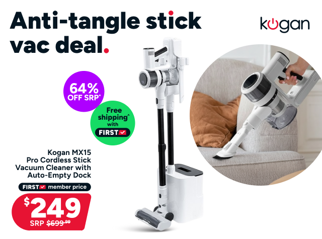 Kogan MX15 Max Cordless Stick Vacuum Cleaner with Auto-Empty Dock