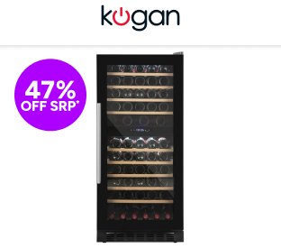 Kogan 119 Bottle Dual Zone Wine Fridge Product Image