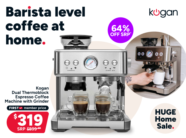 Kogan Dual Thermoblock Espresso Coffee Machine with Grinder