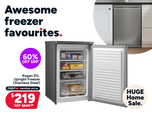 Kogan 91L Upright Freezer (Stainless Steel)