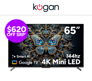 Kogan 65" Mini-LED QLED 4K 144Hz Smart AI Google TV Product Image