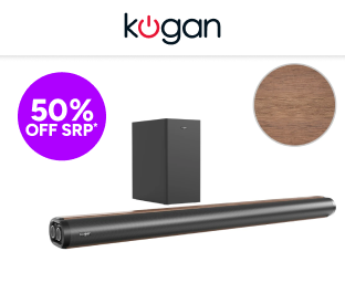 Kogan 3.1 Channel 230W Dolby Soundbar with Wireless Subwoofer (Wood-Grain Finish) Product Image