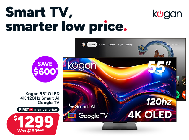 Kogan 55" OLED 4K 120Hz Smart AI Google TV