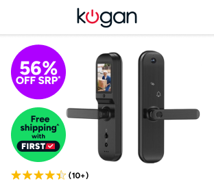 Kogan SmarterHome™ Wi-Fi Fingerprint Video Smart Lock with Monitor Product Image