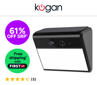 Kogan SmarterHome™ 3MP Outdoor Solar Security Camera with Floodlight Product Image