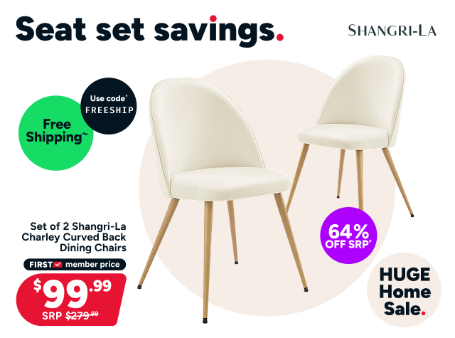 Set of 2 Shangri-La Charley Curved Back Dining Chairs