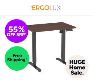 Ergolux Electric Standing Desk 90 x 60cm (Walnut/Black) Product Image