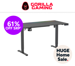 Gorilla Gaming RGB Electric Standing Desk (140 x 73cm) Product Image