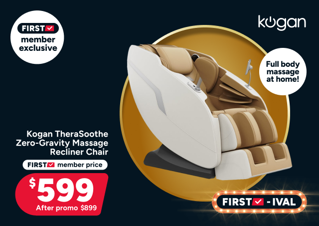 Kogan TheraSoothe Zero-Gravity Massage Recliner Chair (White/Tan)