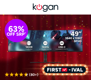 Kogan Infinity 49" Curved Ultrawide DFHD 144Hz 1ms FreeSync USB-C Gaming Monitor Product Image