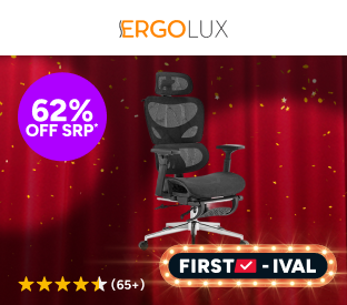Ergolux Plus Ergonomic Mesh Office Chair with Footrest (Black) Product Image