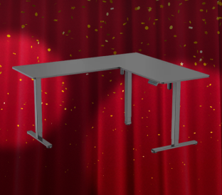 Ergolux Electric L-Shaped Dual-Motor Standing Desk 160 x 140cm (Black/Black) Product Image