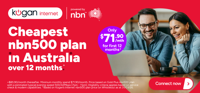 Kogan Internet - nbn500 for $71.90/month for the first 12 months+