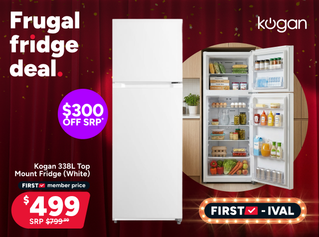 Kogan 338L Top Mount Fridge (White)