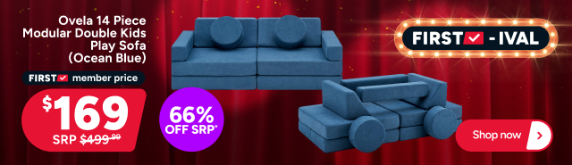 Ovela 14 Piece Modular Double Kids Play Sofa (Ocean Blue)