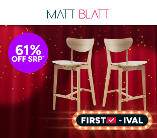 Matt Blatt Set of 2 Larsen Solid Wood Bar Stools Product Image