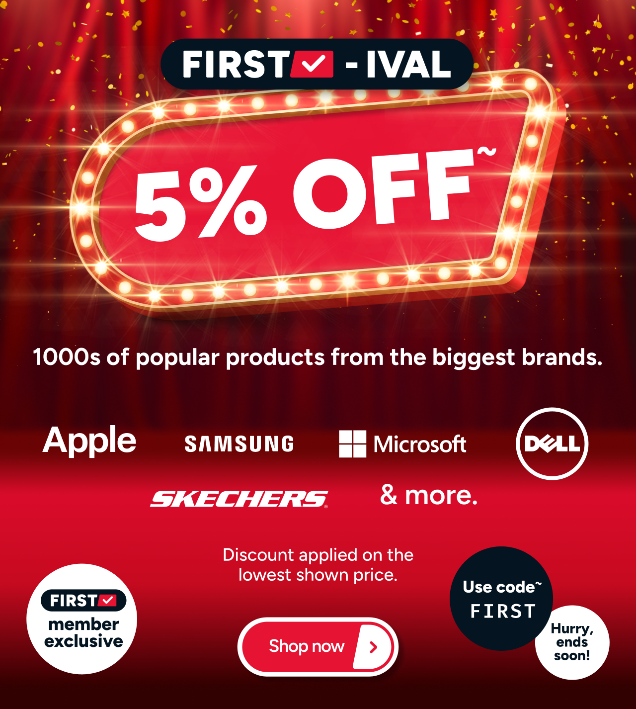 FIRST Member Exclusive! Take 5% OFF with code~