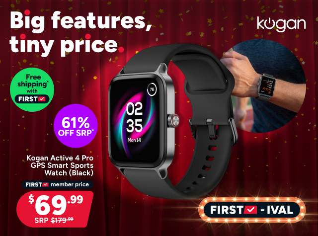 Kogan Active 4 Pro GPS Smart Sports Watch (Black)